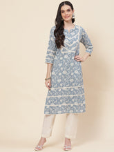 Printed Cotton Kurta With Pants
